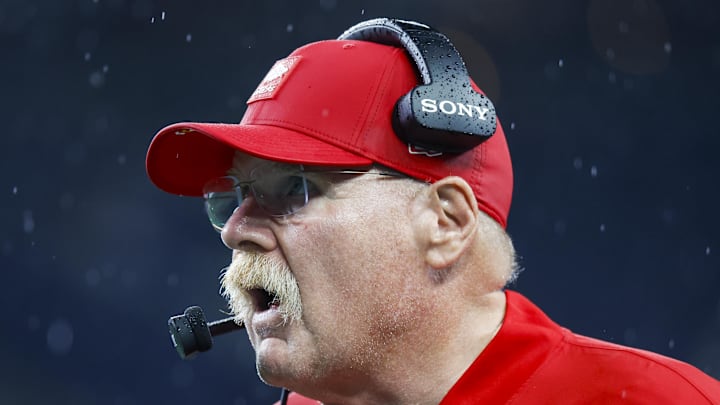 Aug 15, 2025; Seattle, Washington, USA; Kansas City Chiefs head coach Andy Reid stands on the sideline during the fourth quarter against the Seattle Seahawks at Lumen Field. Mandatory Credit: Joe Nicholson-Imagn Images Aug 15, 2025; Seattle, Washington, USA; Kansas City Chiefs head coach Andy Reid stands on the sideline during the fourth quarter against the Seattle Seahawks at Lumen Field. Mandatory Credit: Joe Nicholson-Imagn Images