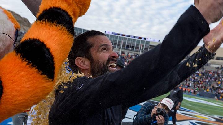 Tony the Tiger dumps Frosted Flakes on Manny Diaz, head football coach at Duke, after a 42-39 win against Arizona State in the Tony the Tiger Sun Bowl at Sun Bowl Stadium in El Paso, Texas, on Wednesday, Dec. 31, 2025. Tony the Tiger dumps Frosted Flakes on Manny Diaz, head football coach at Duke, after a 42-39 win against Arizona State in the Tony the Tiger Sun Bowl at Sun Bowl Stadium in El Paso, Texas, on Wednesday, Dec. 31, 2025.