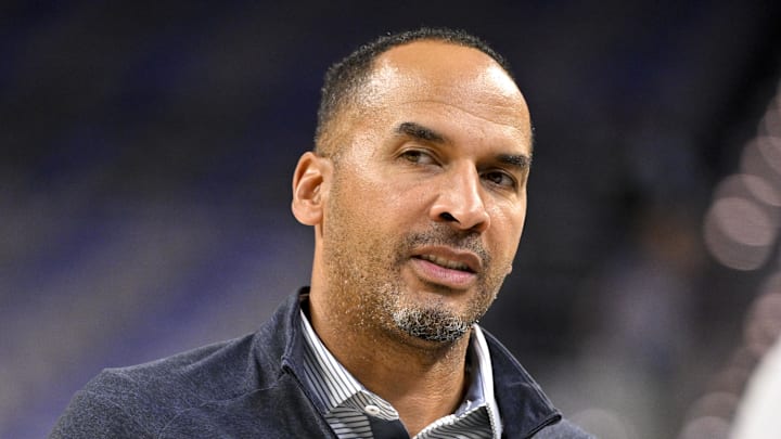 Oct 6, 2025; Fort Worth, Texas, USA; Dallas Mavericks general manager Nico Harrison looks on before the game against the Oklahoma City Thunder at Dickie's Arena. Mandatory Credit: Jerome Miron-Imagn Images Oct 6, 2025; Fort Worth, Texas, USA; Dallas Mavericks general manager Nico Harrison looks on before the game against the Oklahoma City Thunder at Dickie's Arena. Mandatory Credit: Jerome Miron-Imagn Images