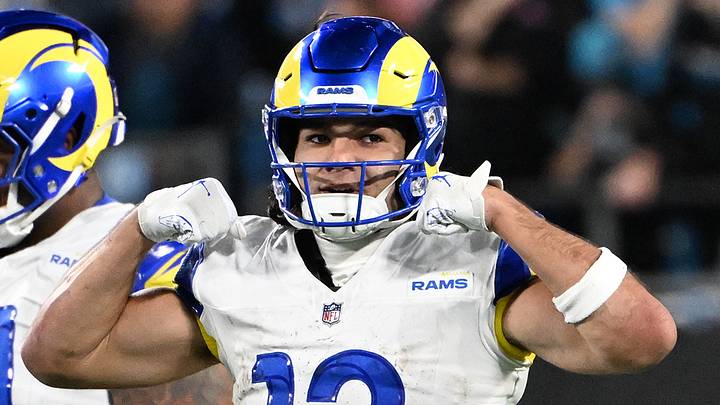 Los Angeles Rams wide receiver Puka Nacua. Los Angeles Rams wide receiver Puka Nacua.