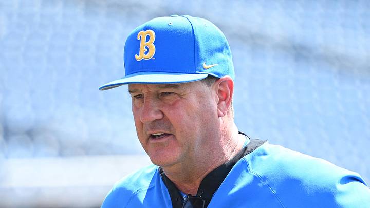 Jun 14, 2025; Omaha, Neb, USA; UCLA Bruins head coach John Savage on the field before the game against the Murray State Races at Charles Schwab Field. Mandatory Credit: Steven Branscombe-Imagn Images Jun 14, 2025; Omaha, Neb, USA; UCLA Bruins head coach John Savage on the field before the game against the Murray State Races at Charles Schwab Field. Mandatory Credit: Steven Branscombe-Imagn Images