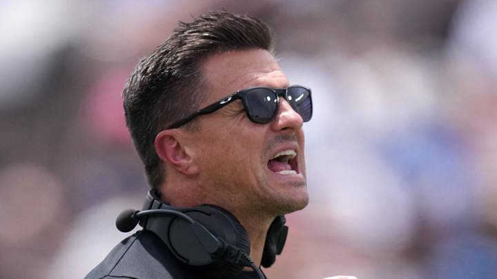 May 2, 2026; Pasadena, CA, USA; UCLA Bruins coach Bob Chesney reacts during the spring game at Rose Bowl. Mandatory Credit: Kirby Lee-Imagn Images May 2, 2026; Pasadena, CA, USA; UCLA Bruins coach Bob Chesney reacts during the spring game at Rose Bowl. Mandatory Credit: Kirby Lee-Imagn Images