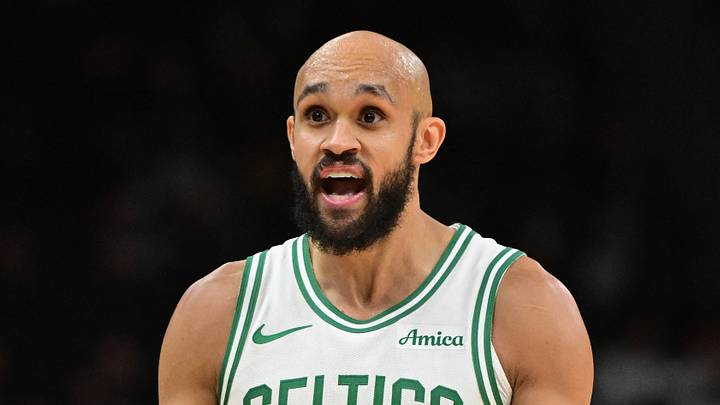 Boston Celtics guard Derrick White (9). Boston Celtics guard Derrick White (9).
