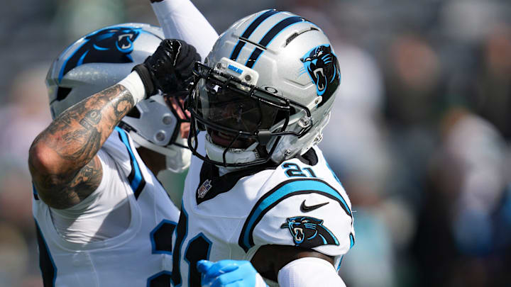 Carolina Panthers cornerback Mike Jackson Sr. and safety Nick Scott