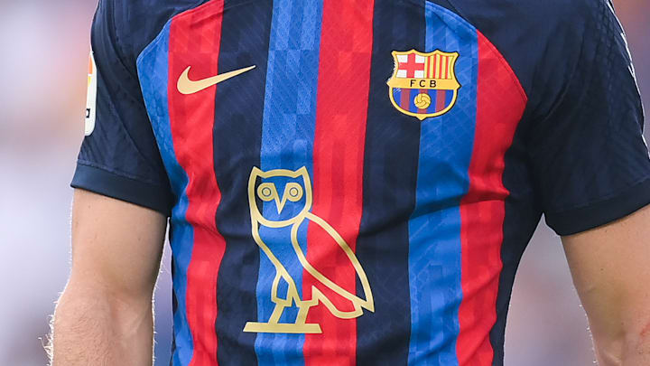 Barcelona wore different branding on their shirts against Real Madrid in October