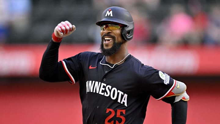 Minnesota Twins center fielder Byron Buxton (25) celebrates Minnesota Twins center fielder Byron Buxton (25) celebrates