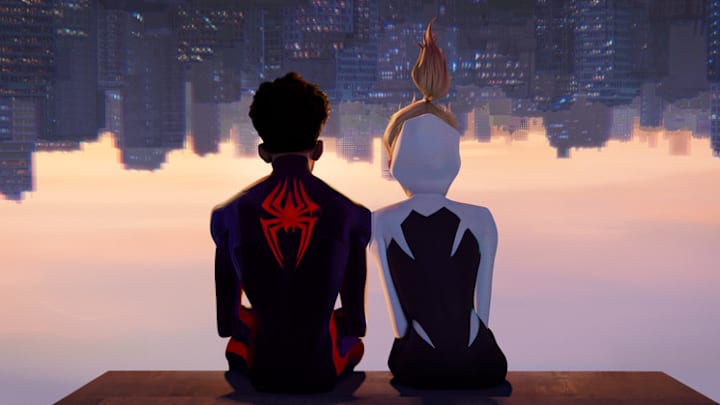 Spider-Man (Shameik Moore) and Spider-Gwen (Hailee Steinfeld) in Columbia Pictures and Sony Pictures Animations SPIDER-MAN: ACROSS THE SPIDER-VERSE.