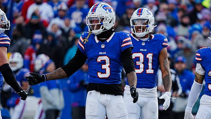 Buffalo Bills S Damar Hamlin smiles after almost intercepting a pass during the second half of the wild card game. Buffalo Bills S Damar Hamlin smiles after almost intercepting a pass during the second half of the wild card game.