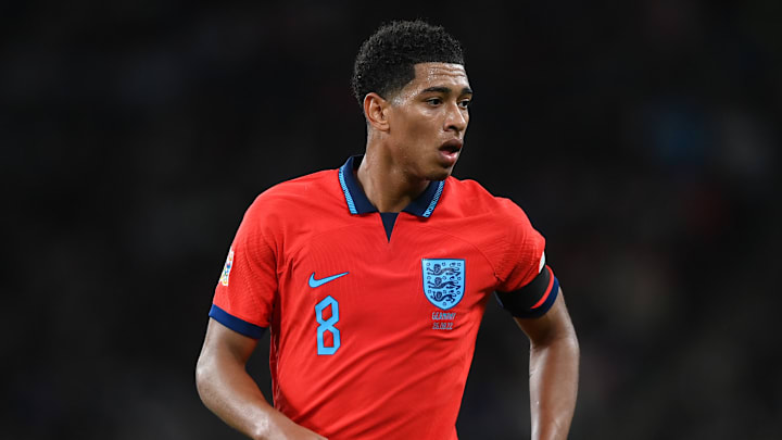 Jude Bellingham in action for England in their 3-3 Nations League draw with Germany