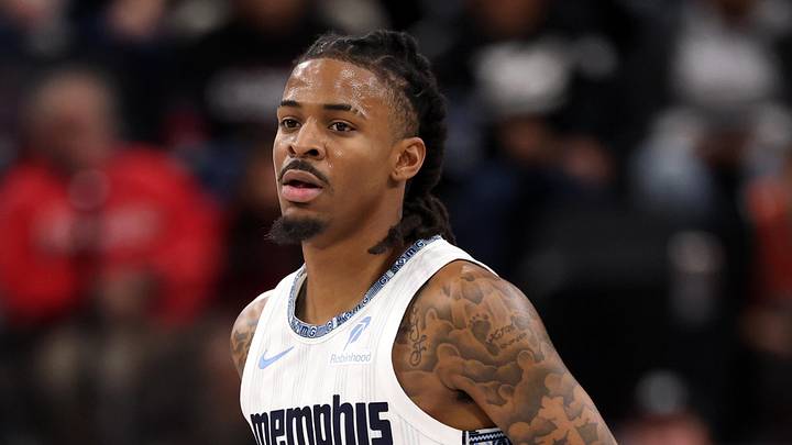 Dec 15, 2025; Inglewood, California, USA;  Memphis Grizzlies guard Ja Morant (12) brings the ball up court during the third quarter against the Los Angeles Clippers at Intuit Dome. Mandatory Credit: Kiyoshi Mio-Imagn Images
