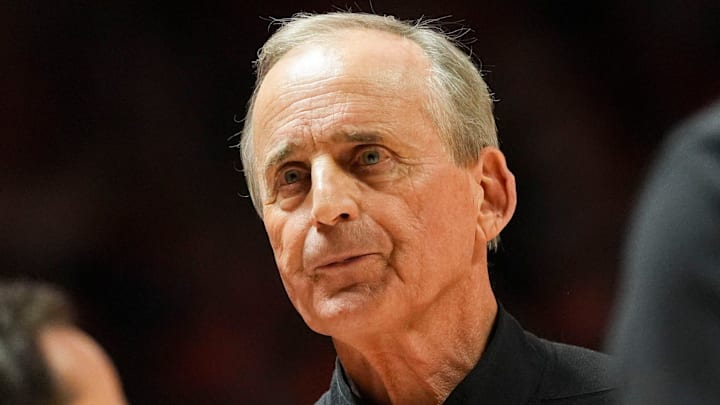 Tennessee basketball coach Rick Barnes during the NCAA college basketball game agianst Ole Miss on February 3, 2026, in Knoxville, Tennessee.