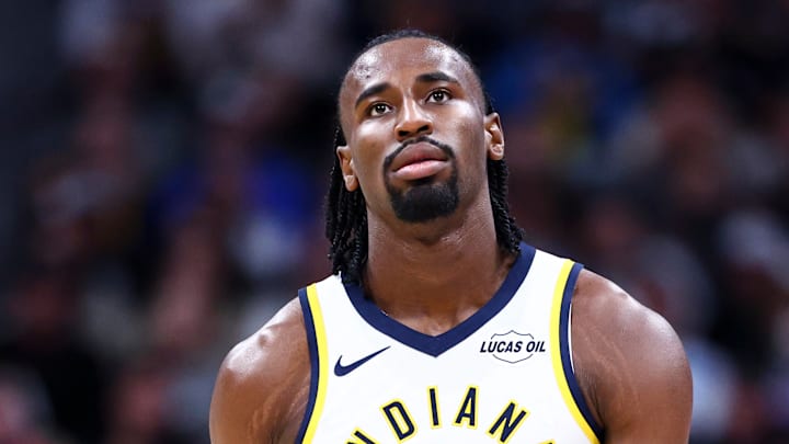 Indiana Pacers forward Aaron Nesmith (23) during a game against the Denver Nuggets. Indiana Pacers forward Aaron Nesmith (23) during a game against the Denver Nuggets.