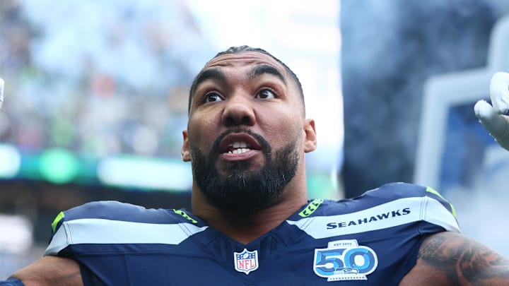 Seattle Seahawks defensive end Leonard Williams enters the field Seattle Seahawks defensive end Leonard Williams enters the field