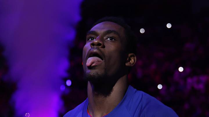 Detroit Pistons center Jalen Duren (0) reacts before game seven of the second round of the 2026 NBA Playoffs against the Cleveland Cavaliers at Little Caesars Arena on May 17, 2026. Detroit Pistons center Jalen Duren (0) reacts before game seven of the second round of the 2026 NBA Playoffs against the Cleveland Cavaliers at Little Caesars Arena on May 17, 2026.