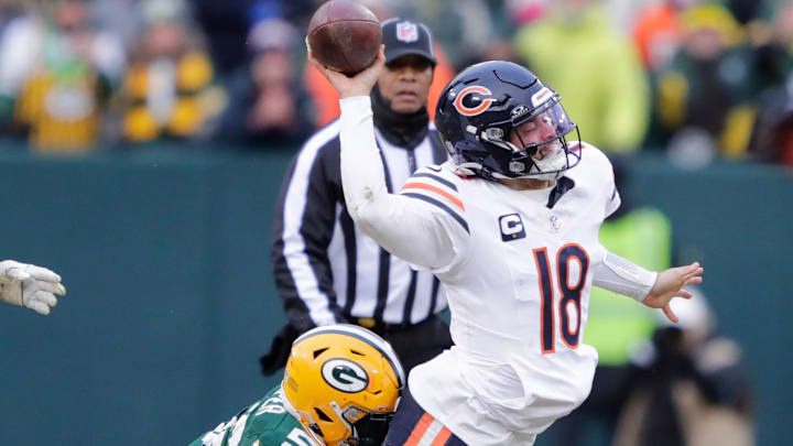 Chicago Bears quarterback Caleb Williams, en route to upsetting the Green Bay Packers in 2024. Chicago Bears quarterback Caleb Williams, en route to upsetting the Green Bay Packers in 2024.