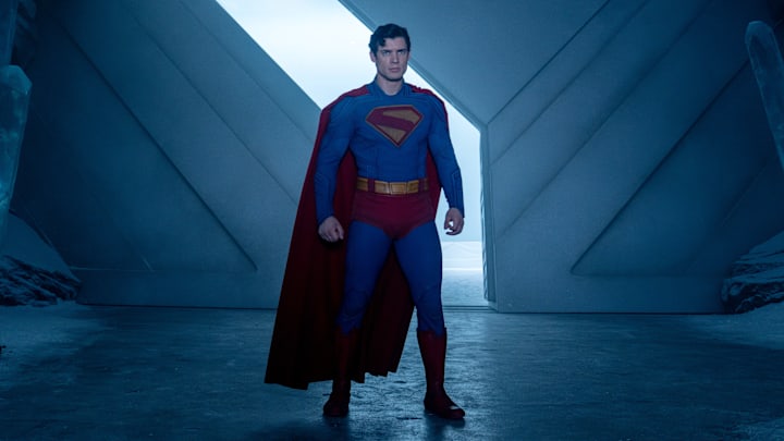 DAVID CORENSWET as Superman in DC Studios’ and Warner Bros. Pictures’ “SUPERMAN,” a Warner Bros. Pictures release. Photo Credit: Jessica Miglio. Copyright: © 2025 Warner Bros. Ent. All Rights Reserved. TM & © DC