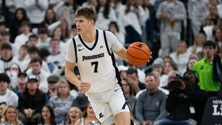 Feb 14, 2026; Providence, Rhode Island, USA; Providence College Friars guard Stefan Vaaks (7) dribbles during the first half of the game against the St. John’s University Red Storm at Amica Mutual Pavilion. Mandatory Credit: Natalie Reid-Imagn Images Feb 14, 2026; Providence, Rhode Island, USA; Providence College Friars guard Stefan Vaaks (7) dribbles during the first half of the game against the St. John’s University Red Storm at Amica Mutual Pavilion. Mandatory Credit: Natalie Reid-Imagn Images