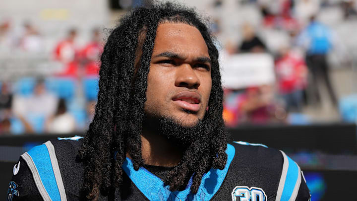Carolina Panthers running back Jonathon Brooks