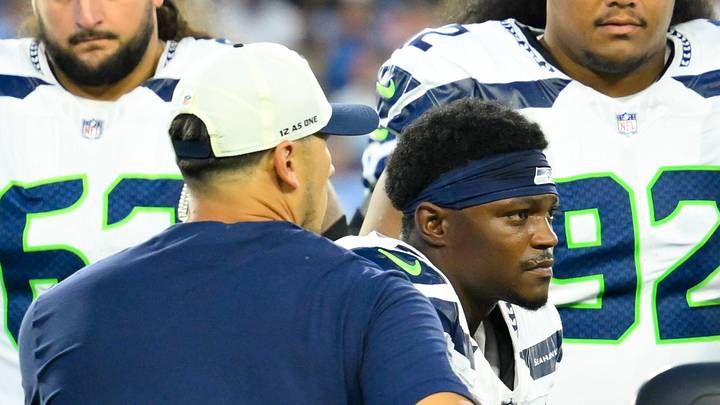 Seattle Seahawks safety Bud Clark is carted off against the Tennessee Titans. Seattle Seahawks safety Bud Clark is carted off against the Tennessee Titans.