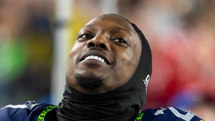 Former Seattle Seahawks cornerback Riq Woolen during Super Bowl LX