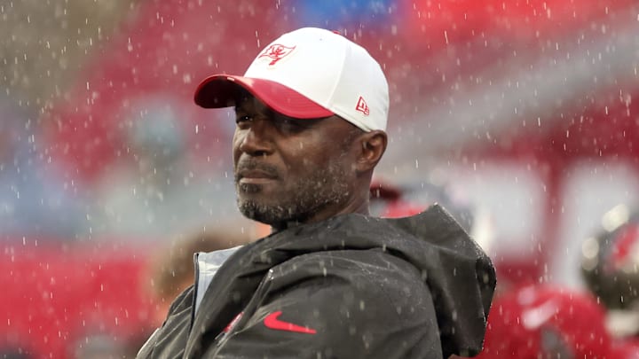 Tampa Bay Buccaneers head coach Todd Bowles prior to the game against the  Tennessee Titans.