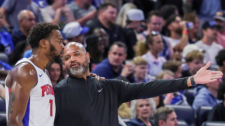 Apr 6, 2026; Orlando, Florida, USA; Detroit Pistons head coach J.B. Bickerstaff talks with forward Paul Reed (7) during the first quarter against the Orlando Magic at Kia Center. Mandatory Credit: Mike Watters-Imagn Images Apr 6, 2026; Orlando, Florida, USA; Detroit Pistons head coach J.B. Bickerstaff talks with forward Paul Reed (7) during the first quarter against the Orlando Magic at Kia Center. Mandatory Credit: Mike Watters-Imagn Images