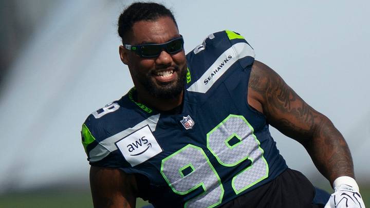 Seattle Seahawks defensive tackle Leonard Williams warms up during the joint practice with the Tennessee Titans. Seattle Seahawks defensive tackle Leonard Williams warms up during the joint practice with the Tennessee Titans.