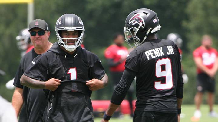 Tua Tagovailoa and Michael Penix Jr. are competing for the starting quarterback role of the Atlanta Falcons. Tua Tagovailoa and Michael Penix Jr. are competing for the starting quarterback role of the Atlanta Falcons.