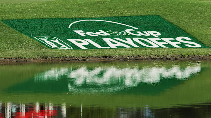 The FedEx Cup Playoffs logo at East Lake Golf Club, home of the Tour Championship