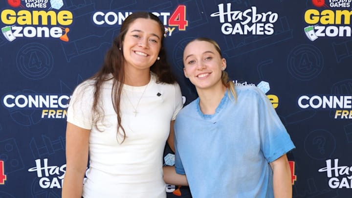  Maddy Siegrist and Paige Bueckers attend Hasbro Game Zone Event In Dallas at The Shops at Park Lane on November 08. 2025 in Dallas, Texas.