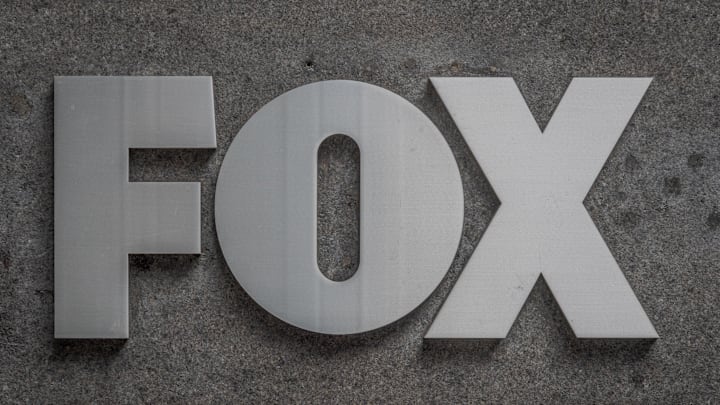 Plaque at the main entrance to the FOX News Headquarters at...