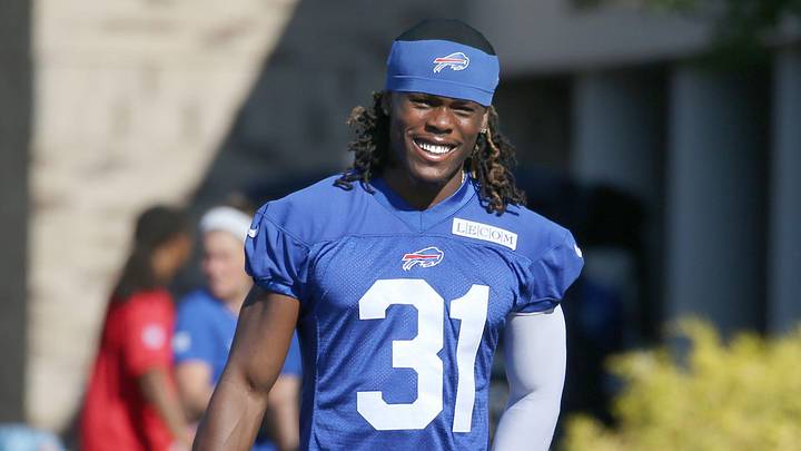 Bills rookie defensive back Maxwell Hairston heads towards the field during the opening day of Buffalo Bills training camp at St. John Fisher University Wednesday, July 23, 2025 in Pittsford.