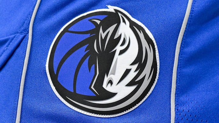 Nov 5, 2023; Dallas, Texas, USA; A view of the Dallas Mavericks logo during the game between the Dallas Mavericks and the Charlotte Hornets at the American Airlines Center. Mandatory Credit: Jerome Miron-Imagn Images Nov 5, 2023; Dallas, Texas, USA; A view of the Dallas Mavericks logo during the game between the Dallas Mavericks and the Charlotte Hornets at the American Airlines Center. Mandatory Credit: Jerome Miron-Imagn Images