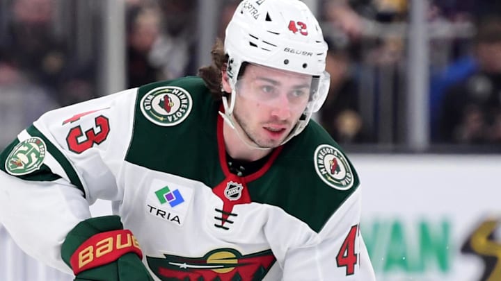 Minnesota Wild defenseman Quinn Hughes had a rough end to Game 2, seemingly giving up on a game-sealing goal by the Stars. (Mandatory Credit: Bob DeChiara-Imagn Images)