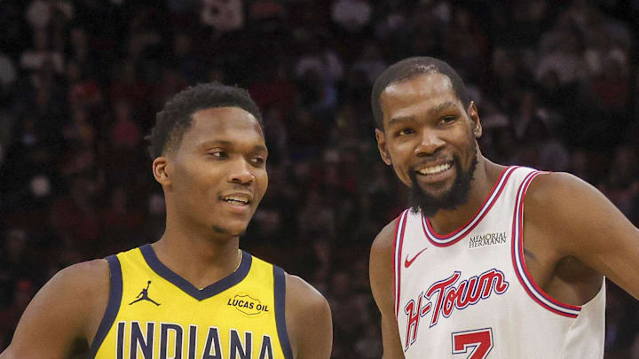 Indiana Pacers guard Bennedict Mathurin and Houston Rockets forward Kevin Durant