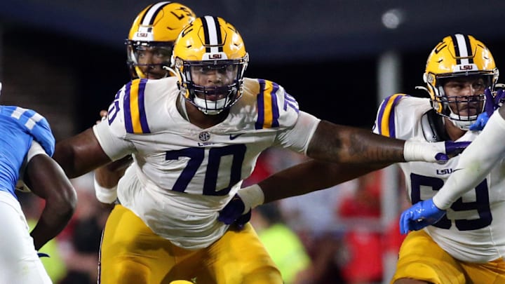 LSU Tigers offensive lineman Miles Frazier (70). LSU Tigers offensive lineman Miles Frazier (70).