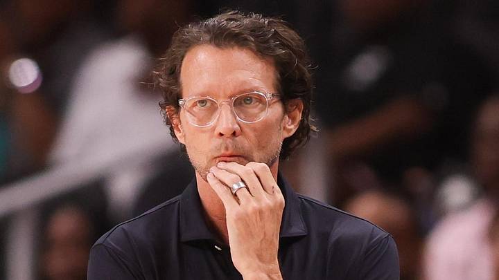 Atlanta Hawks head coach Quin Snyder on the sideline against the Dallas Mavericks in the first quarter at State Farm Arena on March 10, 2026. Atlanta Hawks head coach Quin Snyder on the sideline against the Dallas Mavericks in the first quarter at State Farm Arena on March 10, 2026.
