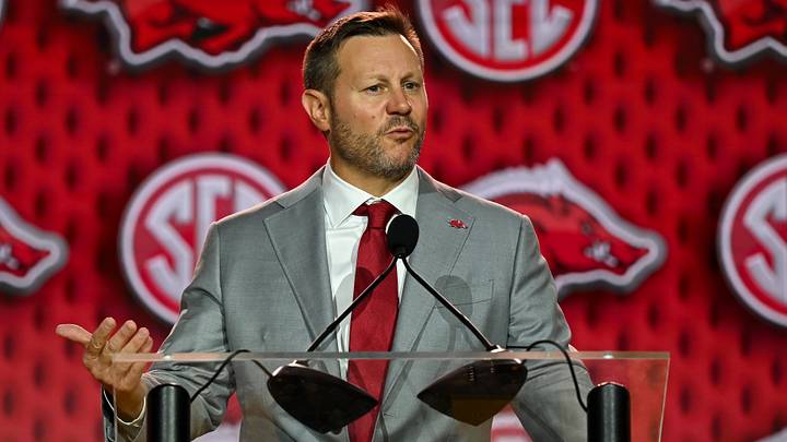 Arkansas Razorbacks coach Ryan Silverfield speaks at 2026 SEC Media Days in Tampa. Arkansas Razorbacks coach Ryan Silverfield speaks at 2026 SEC Media Days in Tampa.