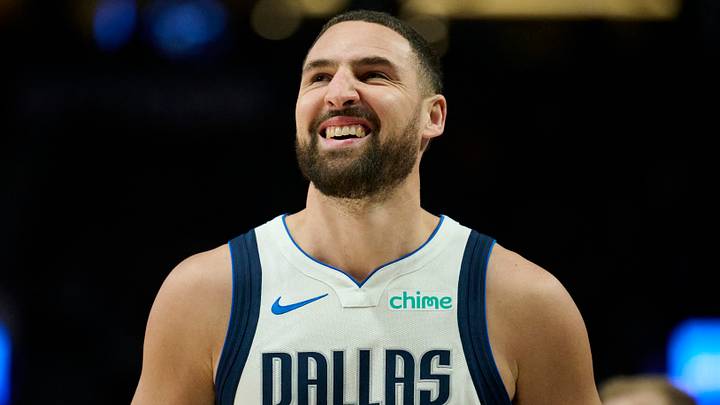  Dallas Mavericks guard Klay Thompson (31) looks on  (Mandatory Credit: Troy Wayrynen-Imagn Images)