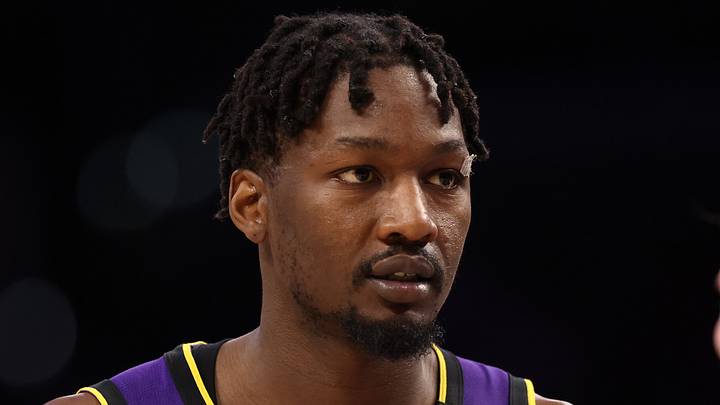 Los Angeles Lakers forward Dorian Finney-Smith (17) reacts against the Houston Rockets at Crypto.com Arena on March 31, 2025. Los Angeles Lakers forward Dorian Finney-Smith (17) reacts against the Houston Rockets at Crypto.com Arena on March 31, 2025.