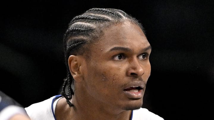 Dec 18, 2025; Dallas, Texas, USA; Detroit Pistons guard Ausar Thompson (9) Jerome Miron-Imagn Images