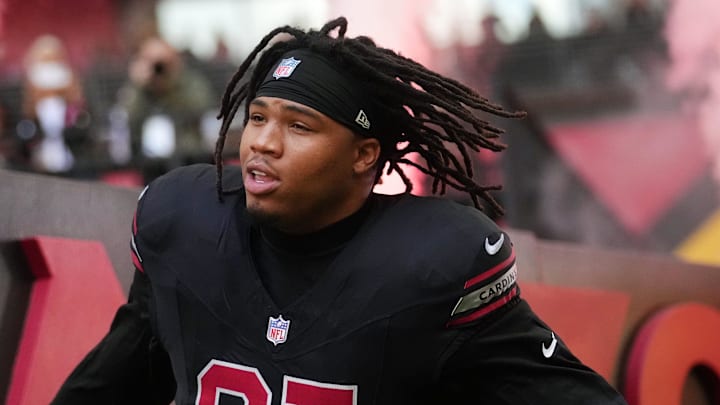 Arizona Cardinals defensive lineman Walter Nolen III (97) is introduced before their game against the San Francisco 49ers at State Farm Stadium in Glendale on Nov. 16, 2025.