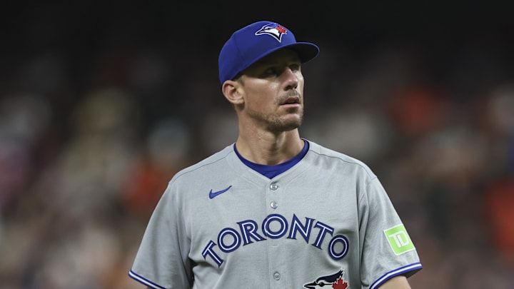 Apr 22, 2025; Houston, Texas, USA; Toronto Blue Jays starting pitcher Chris Bassitt (40) walks off the mound after pitching during the fifth inning against the Houston Astros at Daikin Park. Mandatory Credit: Troy Taormina-Imagn Images Apr 22, 2025; Houston, Texas, USA; Toronto Blue Jays starting pitcher Chris Bassitt (40) walks off the mound after pitching during the fifth inning against the Houston Astros at Daikin Park. Mandatory Credit: Troy Taormina-Imagn Images