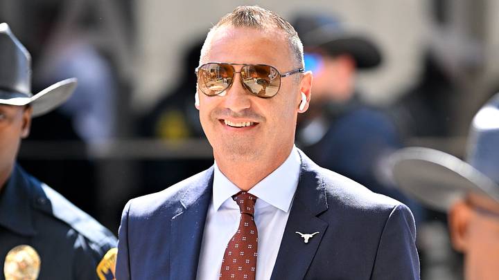 Oct 11, 2025; Dallas, Texas, USA; Texas Longhorns head coach Steve Sarkisian