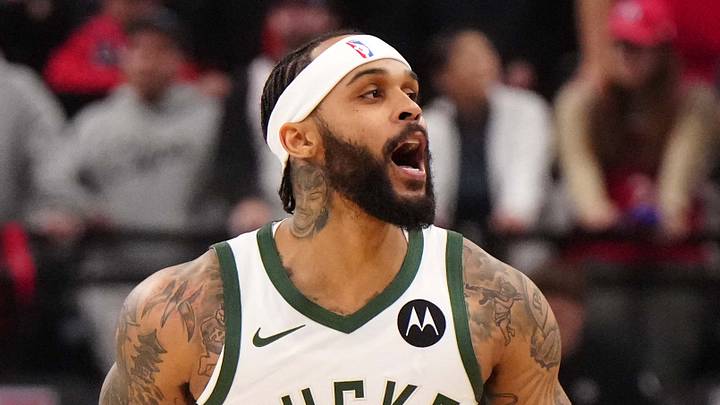 Milwaukee Bucks guard Gary Trent Jr. (5) reacts against the LA Clippers in the first half at Intuit Dome on January 25, 2025.