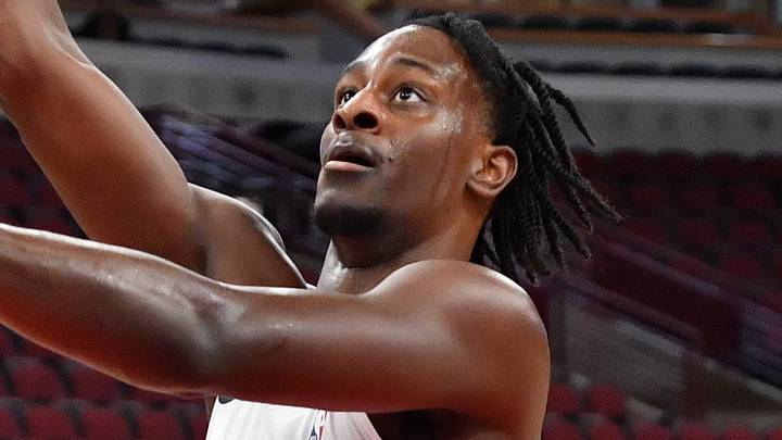 Oct 7, 2026; Chicago, Illinois, USA;  Chicago Bulls forward Leonard Miller (11) warms up prior to a preseason game against the Phoenix Suns at United Center.  Mandatory Credit: Patrick Gorski-Imagn Images