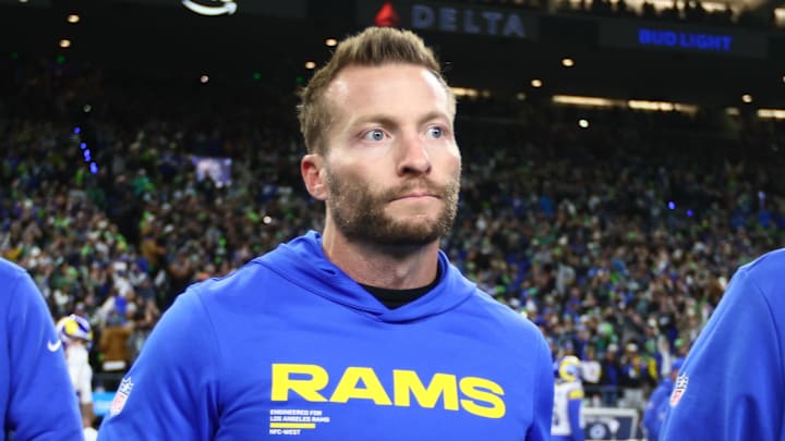 Jan 25, 2026; Seattle, WA, USA; Los Angeles Rams head coach Sean McVay walks on field after the 2026 NFC Championship Game against the Seattle Seahawks at Lumen Field. Mandatory Credit: Kevin Ng-Imagn Images Jan 25, 2026; Seattle, WA, USA; Los Angeles Rams head coach Sean McVay walks on field after the 2026 NFC Championship Game against the Seattle Seahawks at Lumen Field. Mandatory Credit: Kevin Ng-Imagn Images