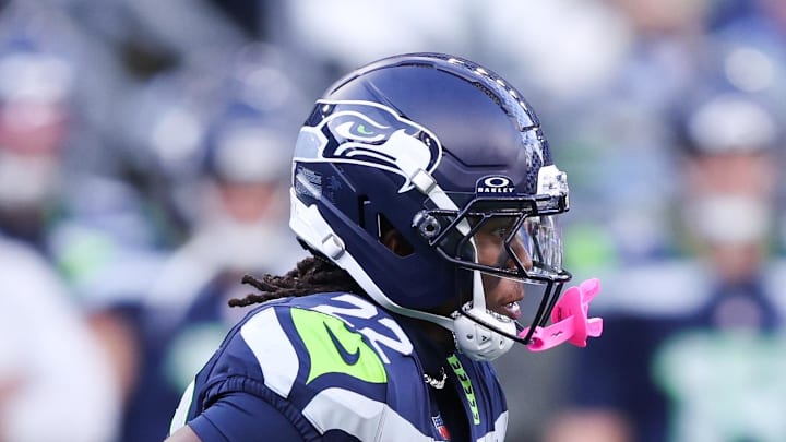 Seattle Seahawks receiver Rashid Shaheed runs after making a catch during the second quarter against the Arizona Cardinals
