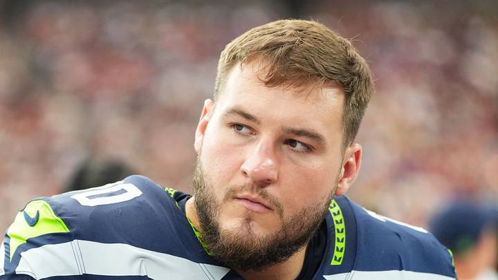 Seattle Seahawks guard Beau Stephens looks on from the sidelines Seattle Seahawks guard Beau Stephens looks on from the sidelines