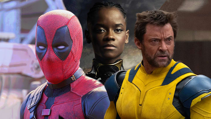 Deadpool, Black Panther, and Wolverine from Marvel Studios' Deadpool and Wolverine and Black Panther: Wakanda Forever